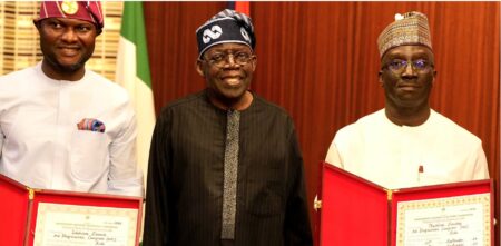 INEC presents certificates of return to Edo Governor-Elect, deputy