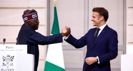 ‘E sweet me well’: Tinubu, Macron exchange greetings in pidgin English