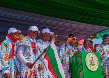 Shettima, Tunji-Ojo, others storm Akure for Aiyedatiwa Shettima