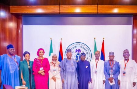 Tinubu swears in 7 new ministers, urges them to embrace responsibilities without hesitation