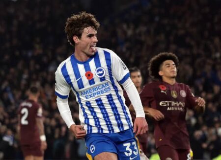 Brighton makes it four straight defeats for faltering Man City