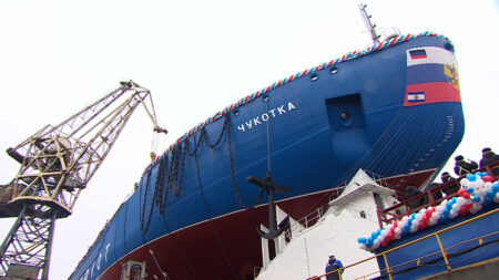 Putin launches world’s most powerful nuclear icebreaker