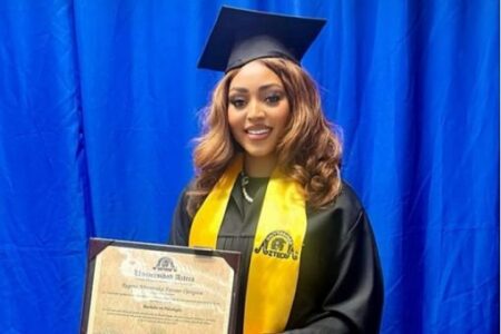Regina Daniels earns degree in Psychology, lauds family over feat