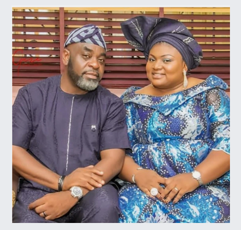 Yoruba Actor Funsho Adeolu and His wife
