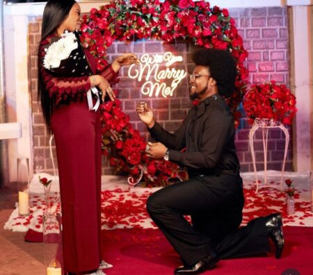 Love Across Borders: Comedian Deacon Famous proposes to Ghanaian lover