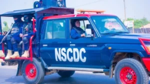 NSCDC officers parade 20 arrested suspects accused of kidnapping, terrorism, vandalism, and fraud across several Nigerian states.