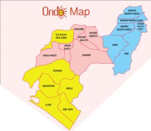 Ondo state map