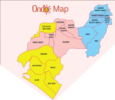 Ondo state map