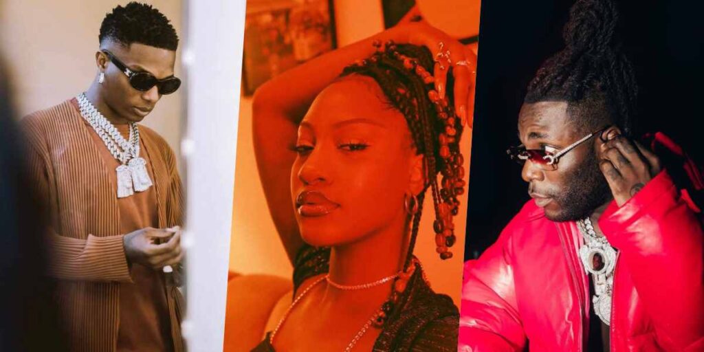 Afrobeat superstars Wizkid, Tems, and Burna Boy. Nigerian Stars that were nominated at the NAACP Image Award.
[Photo Credit: Google]