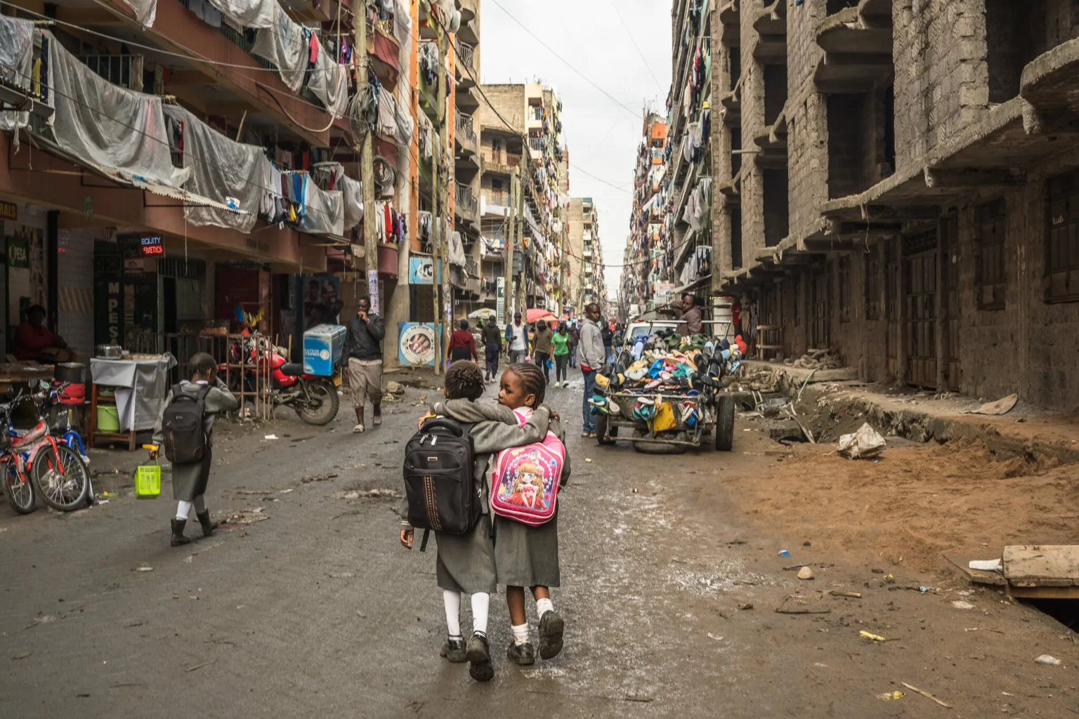 The photo of two young girls