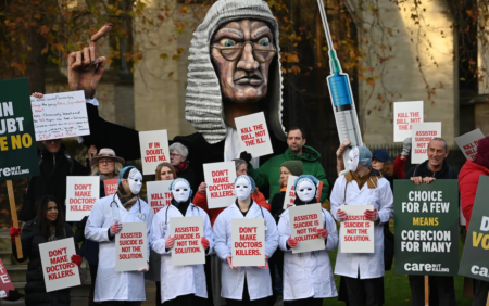 Assisted dying bill sparks controversy over mental health inclusion Protest