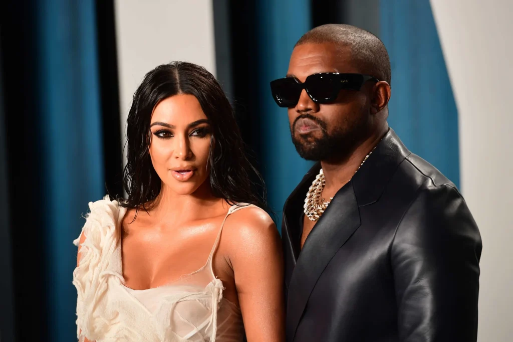 Kanye West and Kim Kardashian.