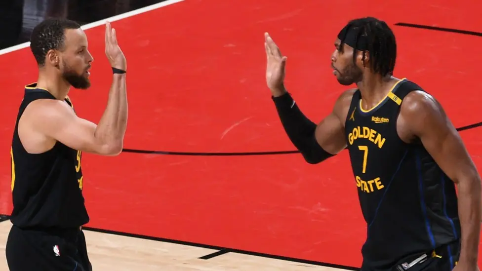 Curry, Hield lead Warriors past Rockets 103-89 in Game 7 to reach West semis. Pacers upset Cavs 121-112 in East semi-final opener.