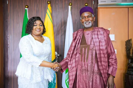 Nigeria Minister of Foreign Affairs, Yusuf Tuggar and Speaker of the ECOWAS Parliament, Memounatou Ibrahima,