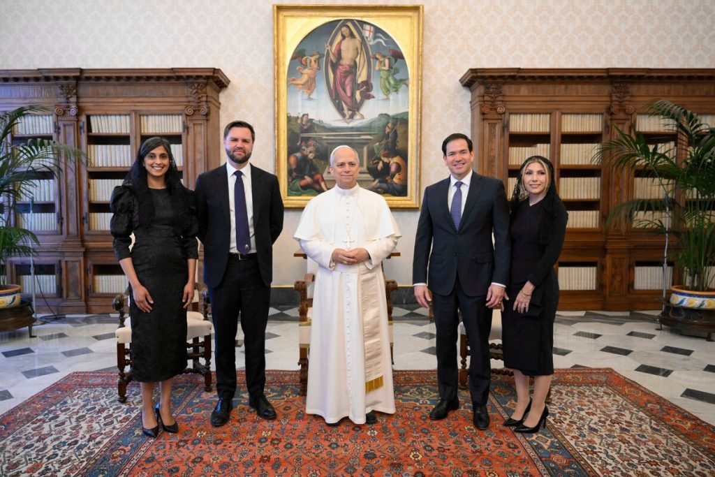 US VP Vance, Rubio received by Pope Leo XIV at Vatican Vance, Rubio, and Pope