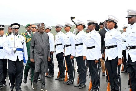 President Bola Tinubu arrives in Saint Lucia