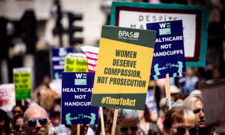 Woman Right Protesting for UK source: Gaudian