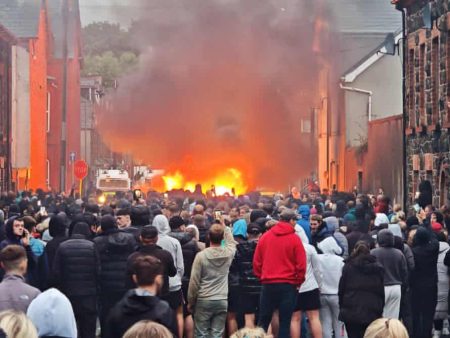 Missiles thrown at officers in North Ireland following protest over alleged sexual assault sexual assault