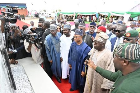 Tinubu hails Sani’s development efforts, confers honour on Dangiwa Umar Bola Tinubu inaugurated several key projects in Kaduna