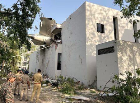 Over 100 dead as air India plane carrying 242 crashes near Ahmedabad Air India crash scene