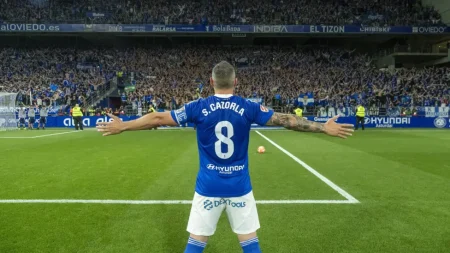 At 40, Santi Cazorla scores stunning free-kick to send boyhood club Real Oviedo into the La Liga play-off final, eight years after injury nearly ended his career.
