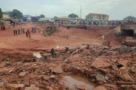 Flooded area in Mokwa