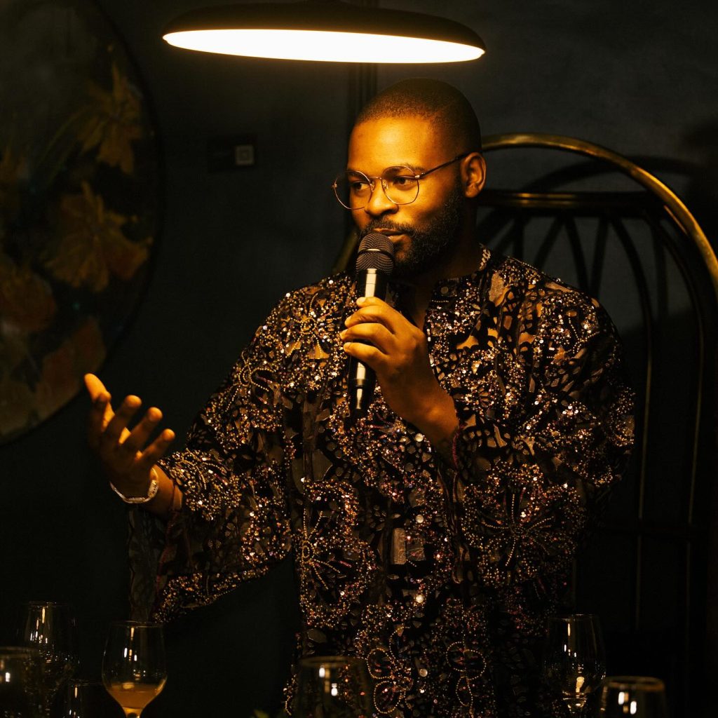 Falz, the Bahd Guy, is revolutionizing the lace fashion for men in his new looks Falz wearing lace for his album listening party