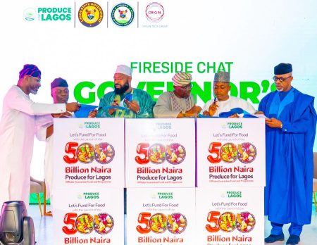 Babajide Sanwo-Olu and other governors during the launch of Produce for Lagos