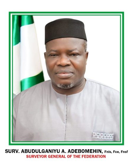 Surveyor General of the Federation (SGOF), Abduganiyu Adebomehin