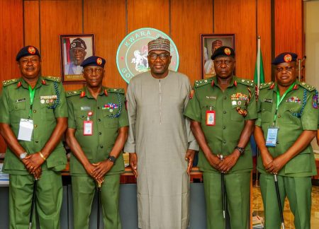 Kwara State Governor AbdulRahman AbdulRazaq with security chiefs