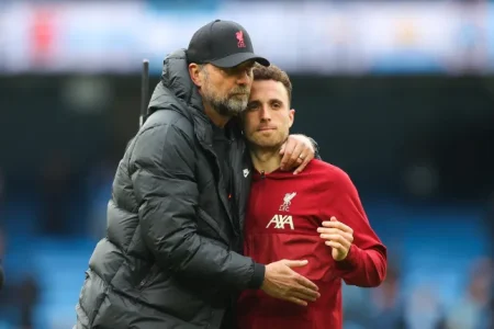 Jurgen Klopp heartbroken over death of Diogo Jota, André Jurgen Klopp looking emotional during a press conference, reacting to the tragic death of Diogo Jota and his brother André.
