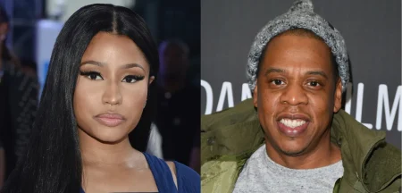 Singers Nicki Minaj and Jay Z