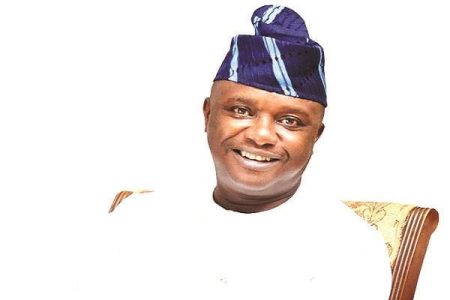 Senator Babajide Omoworare addresses APC stakeholders during his 2026 governorship declaration in Osun.