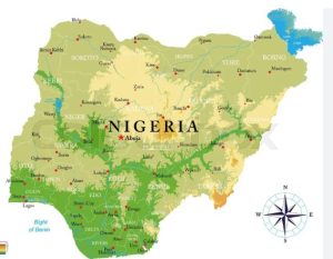 Map of Nigeria without new states yet