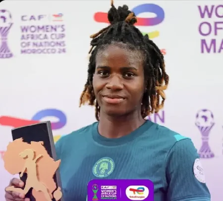 Okoronkwo shines in Falcons’ WAFCON Win over Tunisia Esther Okoronkwo wins Player of the Match after assisting Ihezuo and nearly scoring in Super Falcons’ 3-0 WAFCON win over Tunisia.