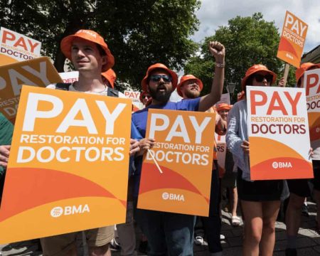 NHS resident doctors protest