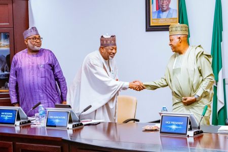 Tinubu imposes temporary ban on raw shea nut exports to boost local industry Vice President Kashim Shettima (Photos: X)