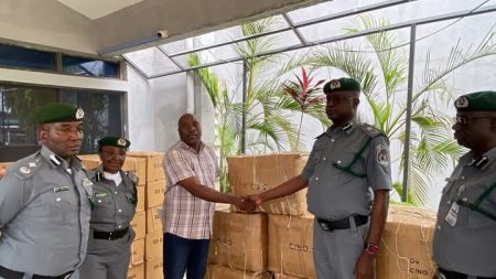 Customs hands over seized pharmaceuticals to NAFDAC, NESREA The Federal Operations Unit, Zone ‘B’ of the Nigeria Customs Service has handed over large quantities of intercepted unregistered pharmaceutical products
