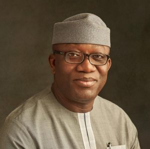 Former Ekiti State Governor Dr Kayode Fayemi speaking to journalists, clarifying reports of a closed-door meeting with Senator Rabiu Kwankwaso.