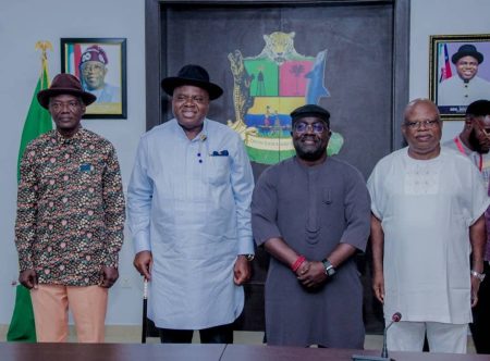 NSC endorses Bayelsa to host 2028 NSF NSC Director-General, Bukola Olapade, Bayelsa Governor Douye Diri, others