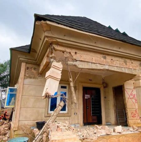 One of the demolished building by Edo govt