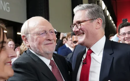 Kinnock urges Starmer to scrap two-child benefit cap Keir Starmer and Lord Neil Kinnock