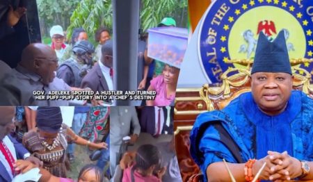 Adeleke buys ₦50,000 puff-puff, offers vendor chef role at government house Governor Ademola Adeleke buys puff-puff for ₦50,000 in Osogbo and offers the vendor a chef job at the Government House.