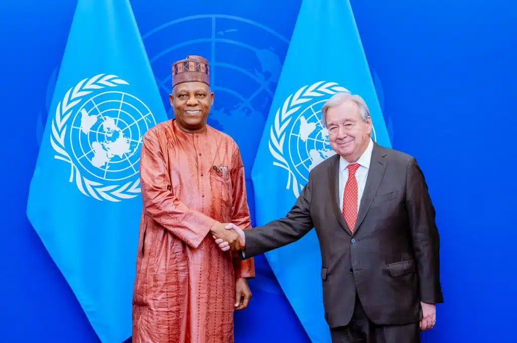 Shettima discusses security council seat, AI advancement with UN Secretary-General Guterres Kashim Shettima and António Guterres