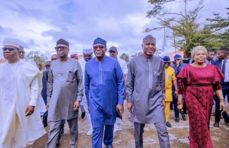 Biodun Oyebanji with former governors of Ekiti State