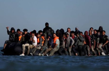 Record numbers of migrants crammed into ‘Mega-Dinghies’ as channel crossings surge Migrants attempt to cross the English channel from northern France