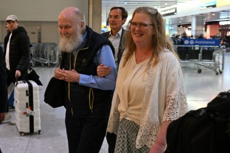 British couple freed by Taliban return to UK after eight-month detention British couples