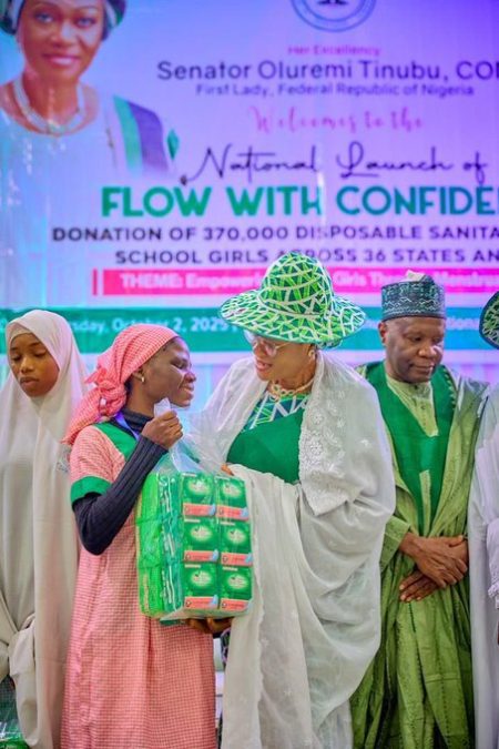 Oluremi Tinubu launches menstrual hygiene intervention for schoolgirls  Oluremi Tinubu during the intervention launch