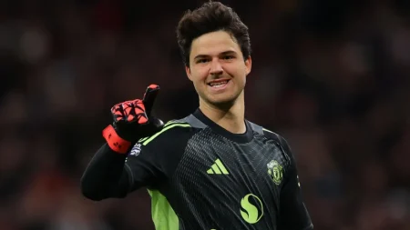 Man Utd’s Senne Lammens says he’s “not Schmeichel in disguise” but ready for the pressure of being United’s No.1 after a strong start to his Old Trafford career.