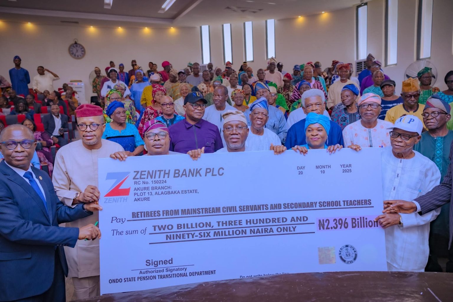 Aiyedatiwa clears N2.4bn gratuity backlog for 2016, 2017 retirees Lucky Aiyedatiwa, Ondo State governor with the cheque